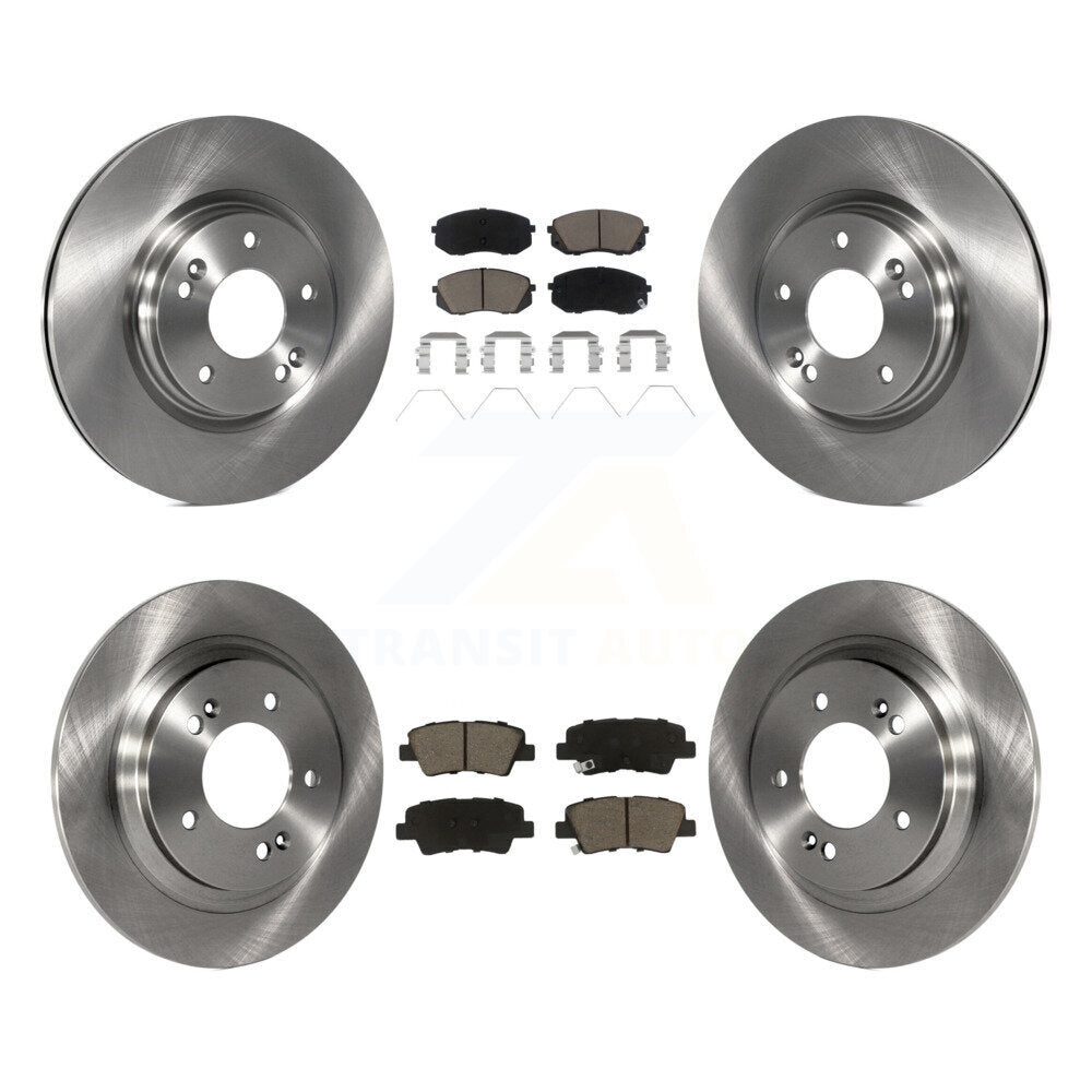 Disc Brake Rotors & Ceramic Pad Front Rear Kit For Hyundai Elantra GT Kia Forte5