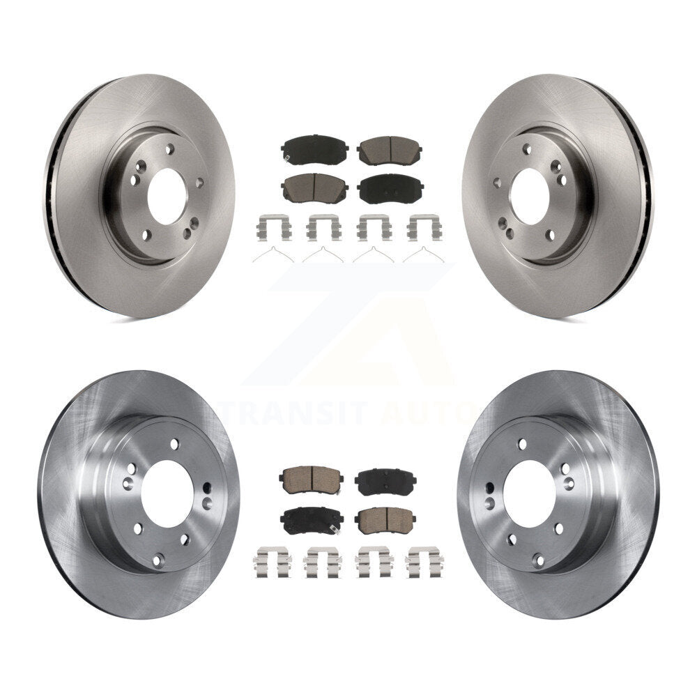 Disc Brake Rotors And Ceramic Pads Front Rear Kit For Hyundai Sonata