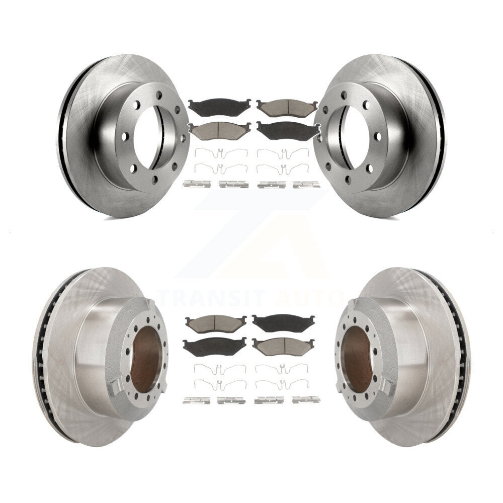 Disc Brake Rotors And Ceramic Pads Front Rear Kit For Ford F-450 Super Duty
