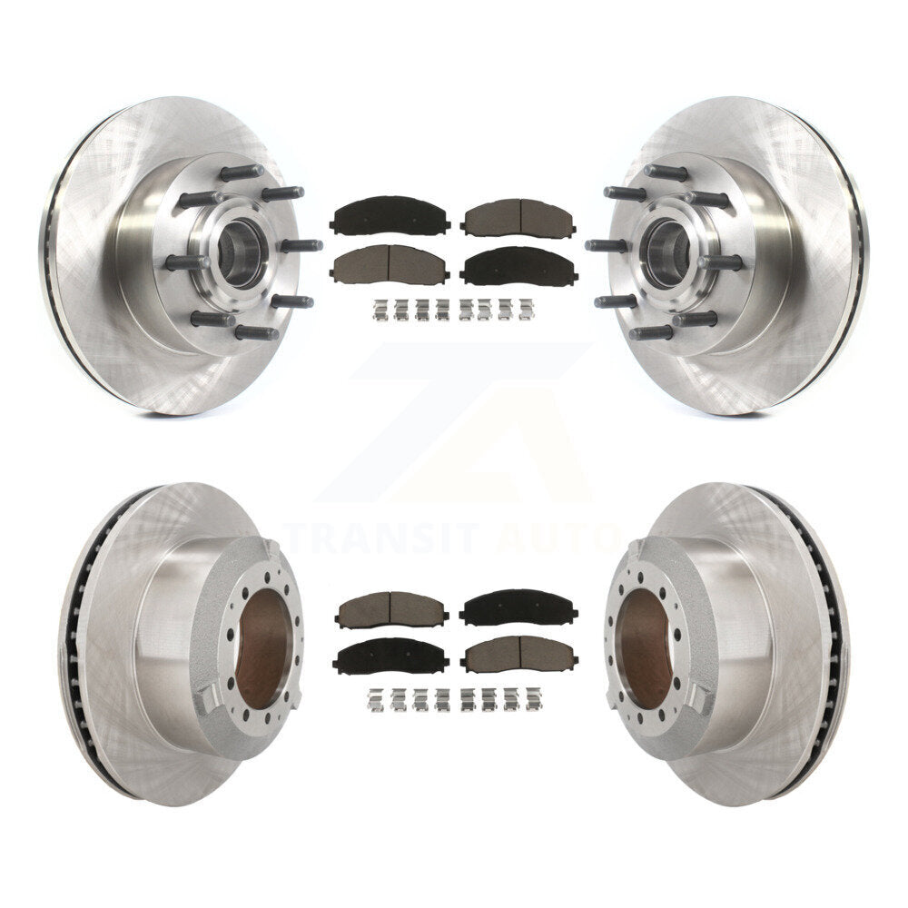 Disc Brake Rotors And Ceramic Pads Front Rear Kit For Ford F-350 Super Duty