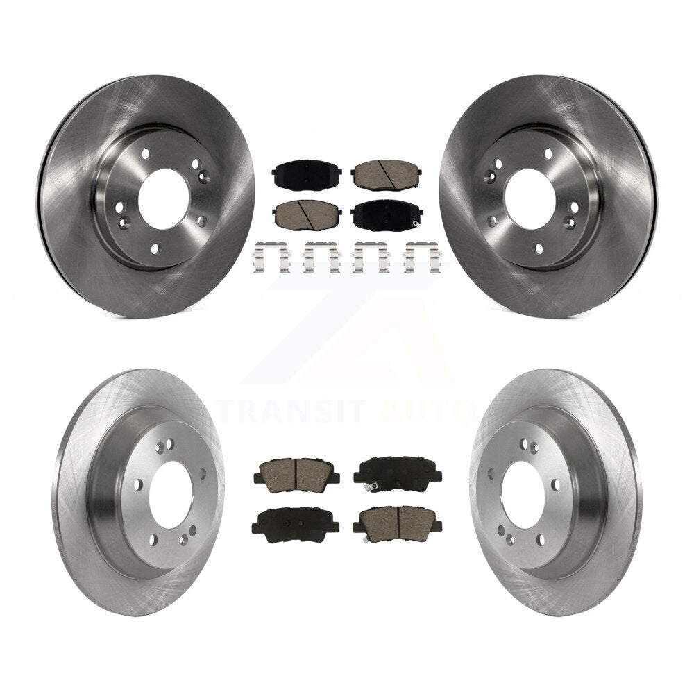 Disc Brake Rotors Ceramic Pad Front Rear Kit For 2022 Hyundai Kona FWD with 1.6L