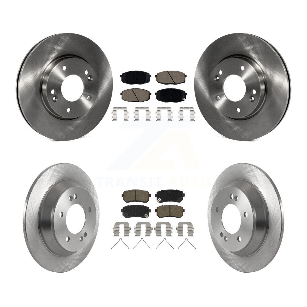 Disc Brake Rotors Ceramic Pad Front Rear Kit For 2022 Hyundai Kona FWD with 1.6L