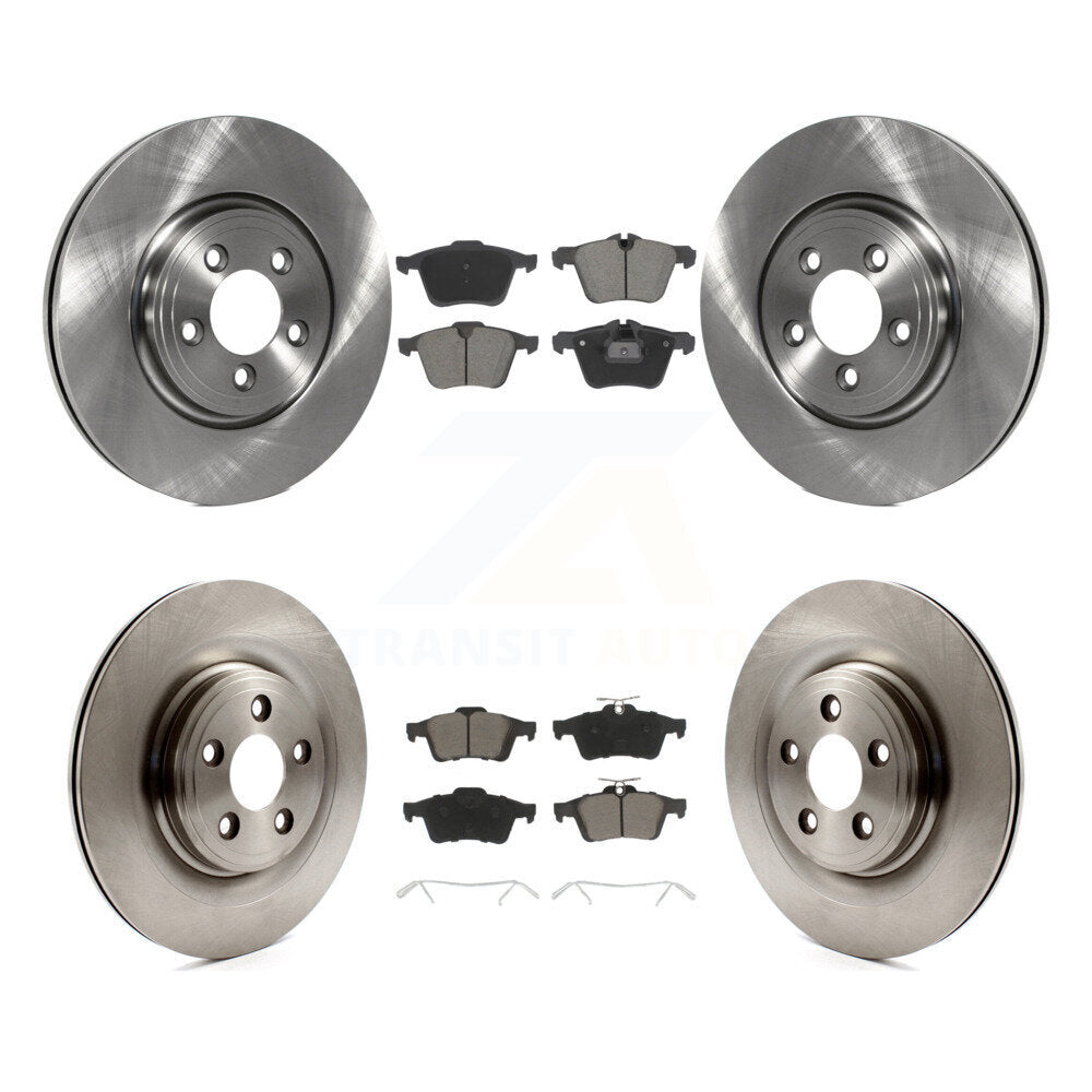 Disc Brake Rotors And Ceramic Pads Front Rear Kit For Jaguar XF