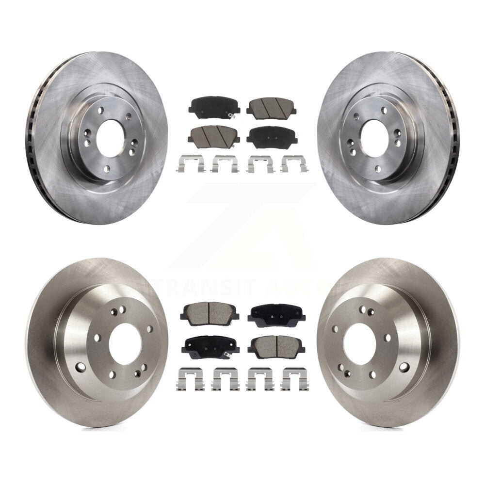 Brake Rotors & Ceramic Pad Front Rear Kit For Hyundai Santa Fe Sport Kia Sorento