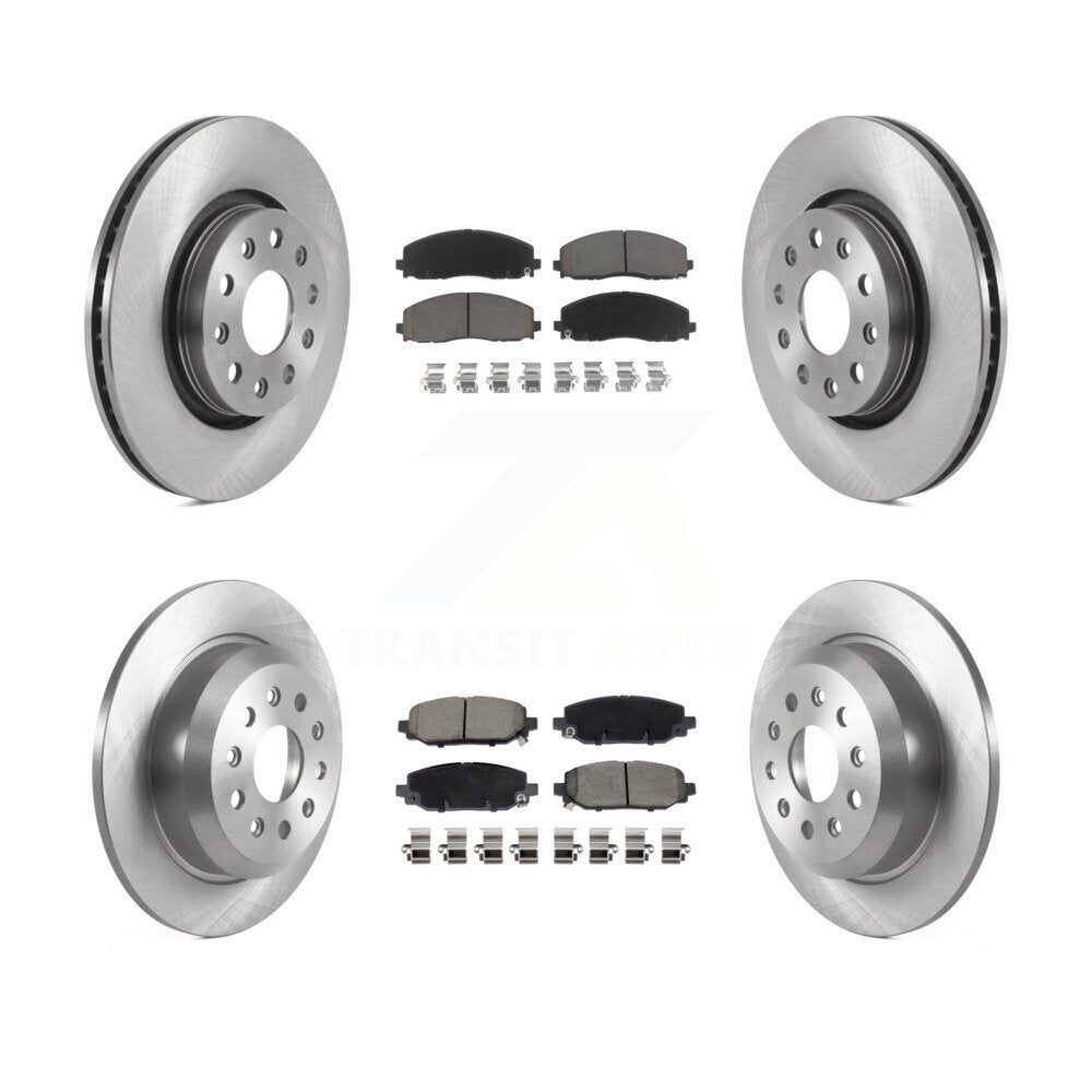 Disc Brake Rotors Ceramic Pad Front Rear Kit For 2018-2020 Jeep Wrangler Rubicon