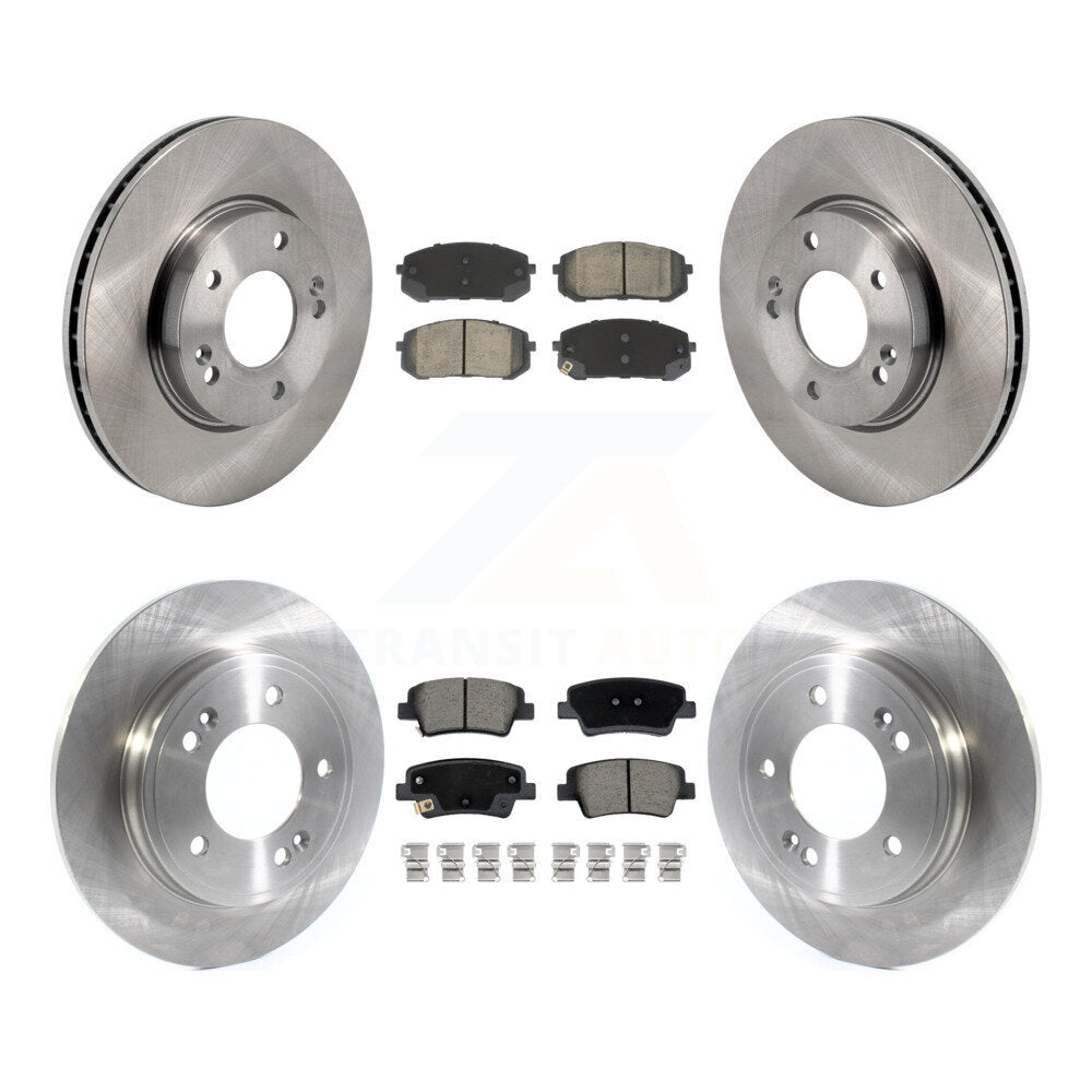 Disc Brake Rotors And Ceramic Pads Front Rear Kit For Hyundai Elantra