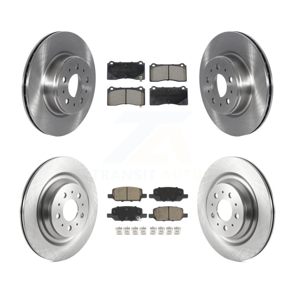 Brake Rotors & Ceramic Pad Front Rear Kit For Tesla 3 With Gray Painted Calipers