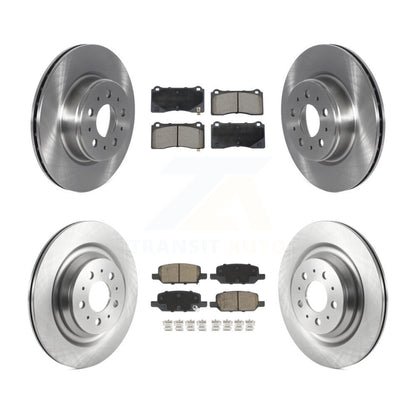 Brake Rotors & Ceramic Pad Front Rear Kit For Tesla 3 With Gray Painted Calipers