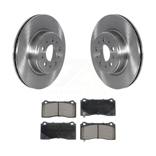 Brake Rotor & Ceramic Pad Front Kit For 17-22 Tesla 3 With Gray Painted Calipers