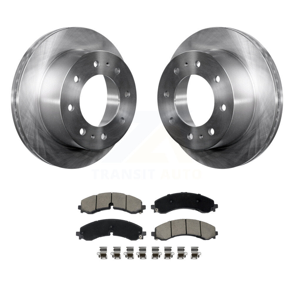 Brake Rotor Ceramic Pad Rear Kit For GMC Chevrolet Sierra 2500 HD Silverado 3500