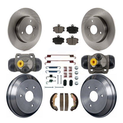 Disc Brake Rotors Ceramic Pads And Drum Front Rear Kit (9Pc) For Smart Fortwo