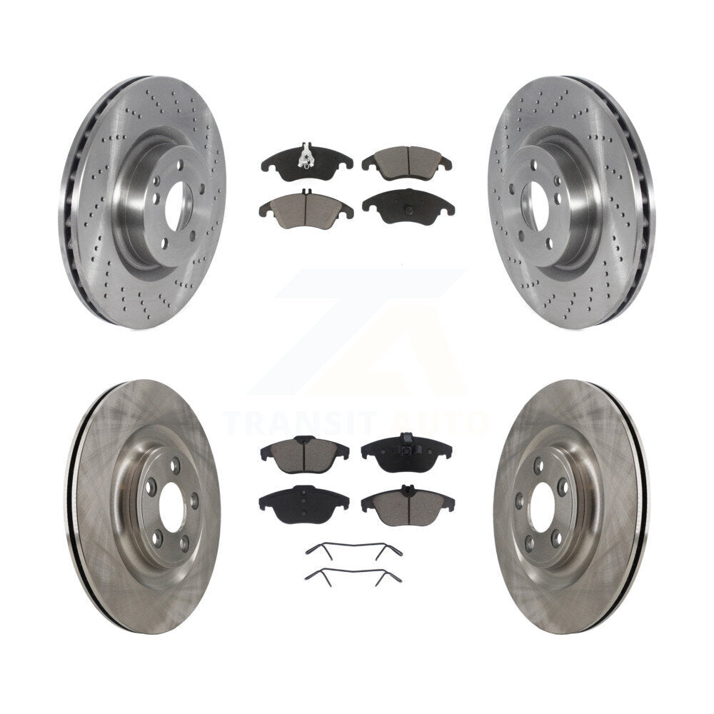 Disc Brake Rotors And Ceramic Pads Front Rear Kit For Mercedes-Benz E400