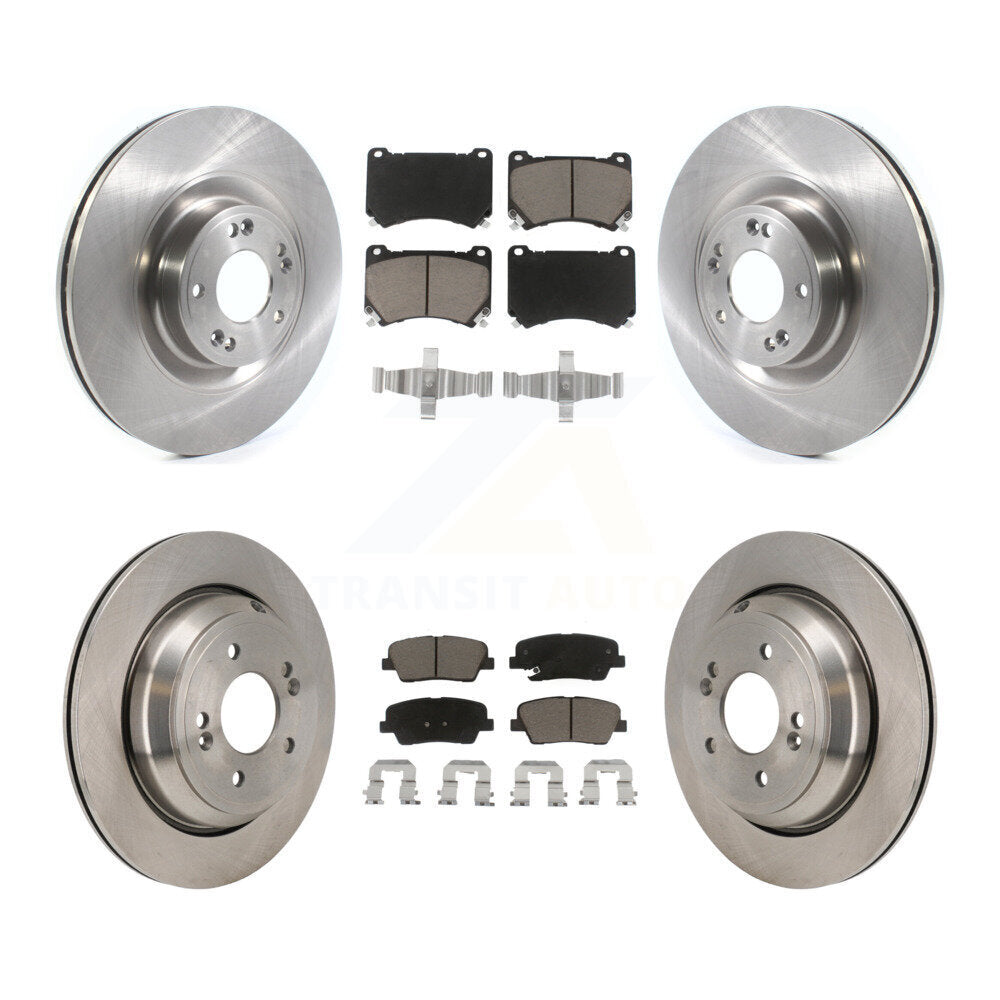 Disc Brake Rotors And Ceramic Pads Front Rear Kit For 2011 Hyundai Equus