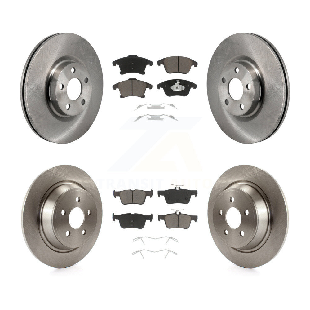 Disc Brake Rotors And Ceramic Pads Front Rear Kit For 2017-2020 Lincoln MKZ 2.0L