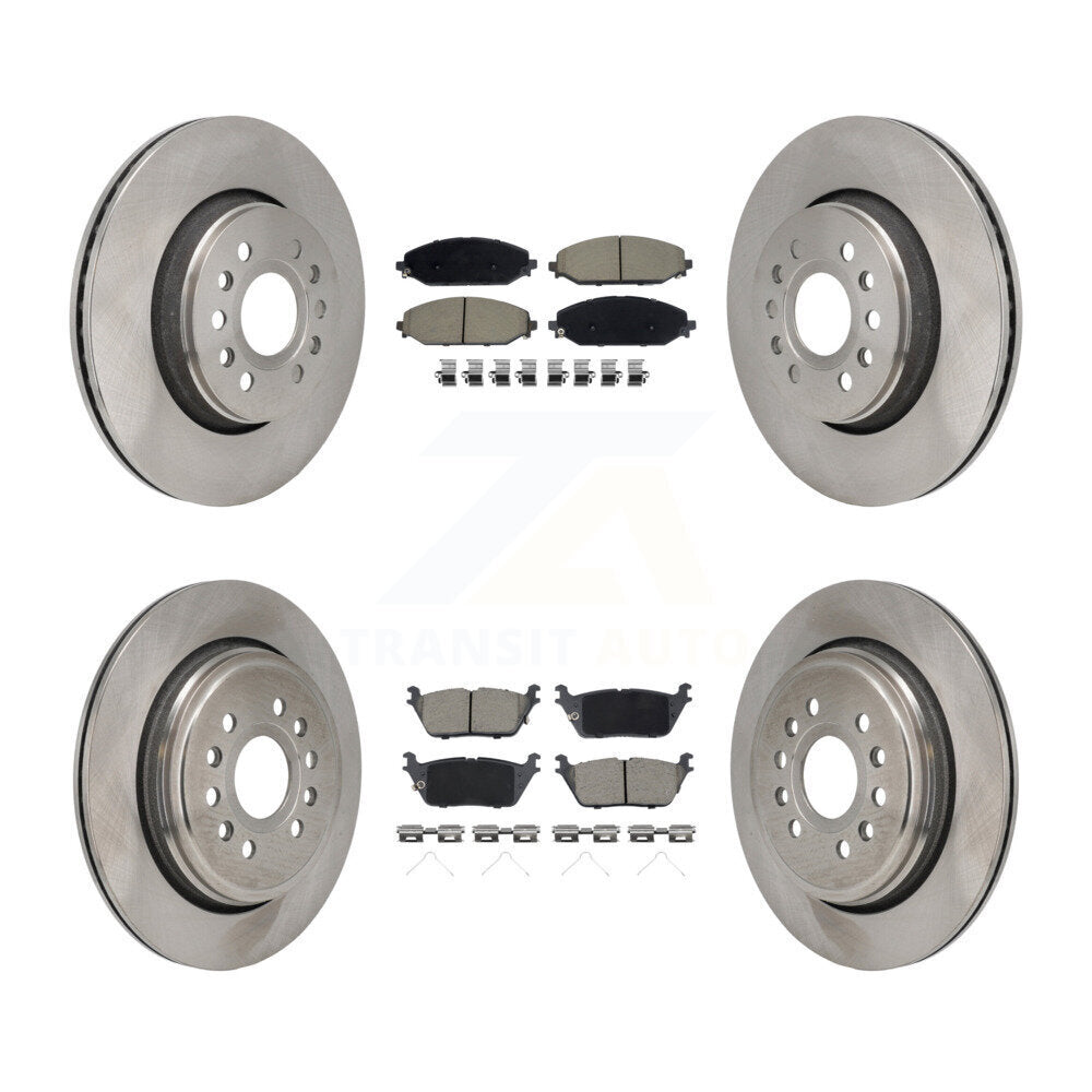 Disc Brake Rotor & Ceramic Pad Front Rear Kit For Ram 1500 Jeep Wagoneer Grand L
