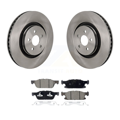 Brake Rotors Ceramic Pad Front Kit For 19-24 Ford Edge With Red Painted Calipers