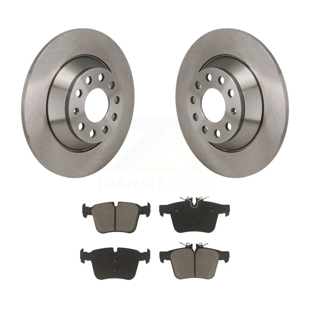 Brake Rotors & Ceramic Pad Rear Kit For Mercedes-Benz C300 Without Sport Package