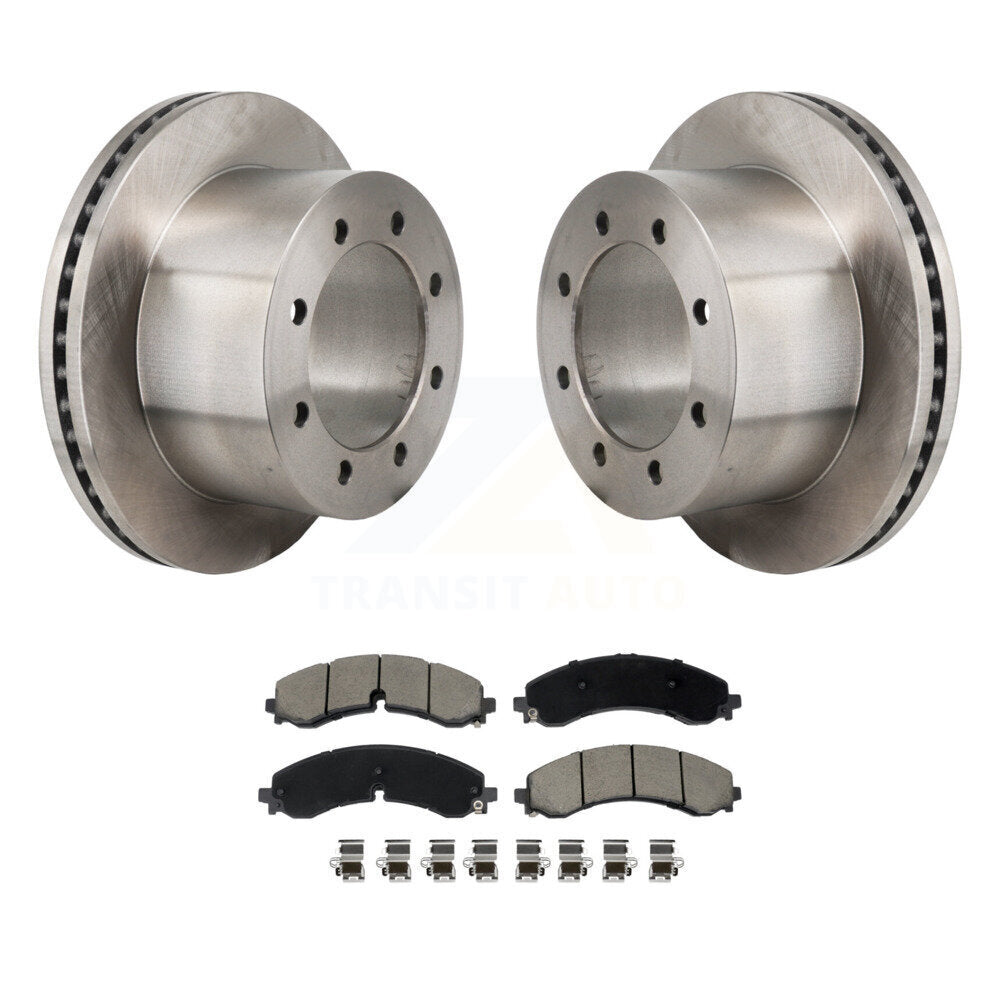 Disc Brake Rotor Ceramic Pad Rear Kit For GMC Sierra 3500 HD Chevrolet Silverado