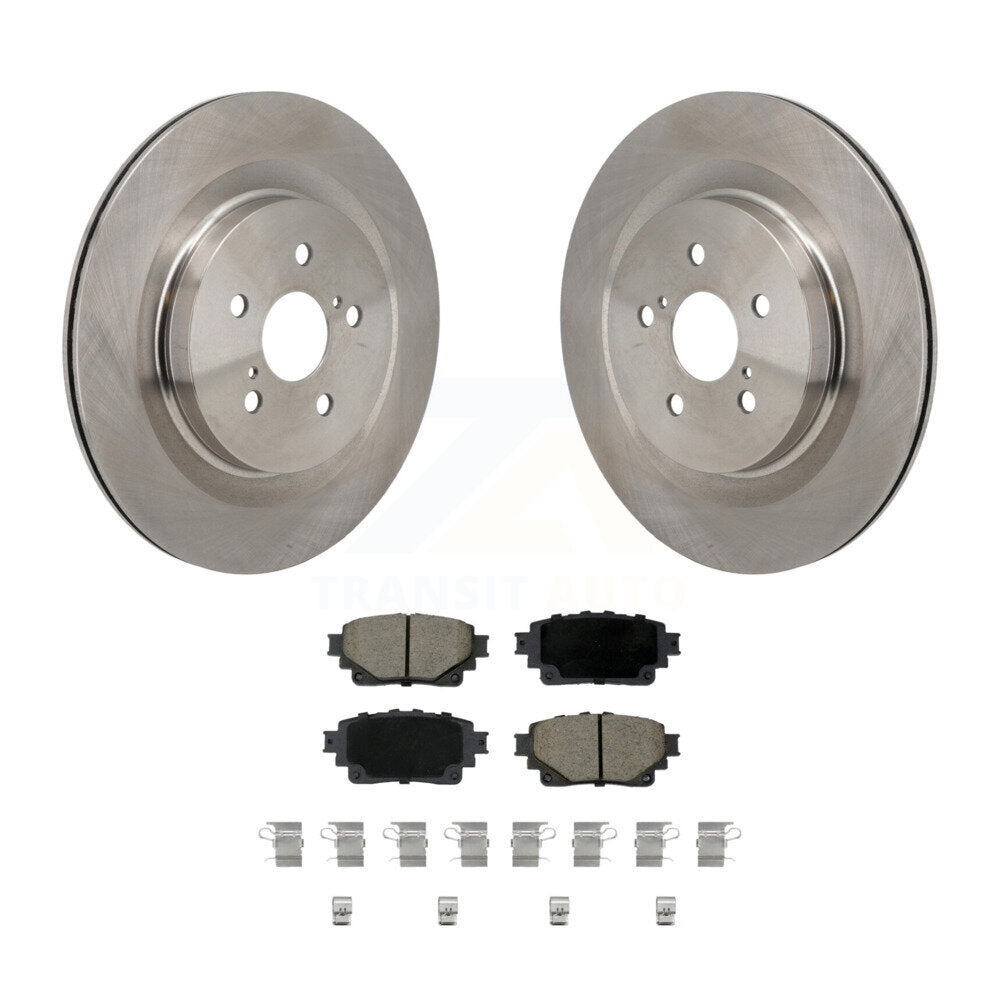 Brake Rotor Ceramic Pad Rear Kit For Toyota Highlander Lexus RX350 RX350h RX500h