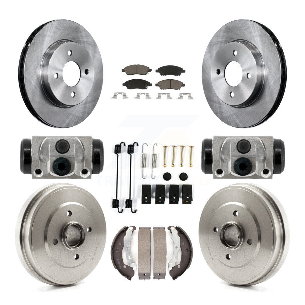 Brake Rotors Ceramic Pad & Drum Front Rear Kit (9Pc) For Nissan Versa Note Micra