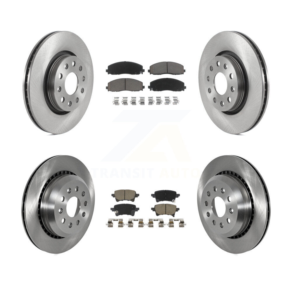 Disc Brake Rotors And Ceramic Pads Front Rear Kit For 2020-2023 Jeep Gladiator