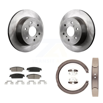 Disc Rotors Ceramic Pads Parking Shoes Rear Kit For Chevrolet GMC Sierra 1500 XL