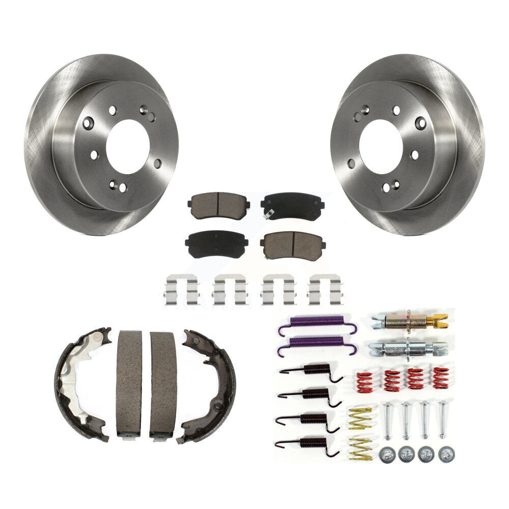 Disc Rotors Ceramic Pads Parking Shoes And Hardware Rear Kit For Kia Forte Koup