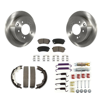 Disc Rotors Ceramic Pads Parking Shoes And Hardware Rear Kit For Kia Forte Koup