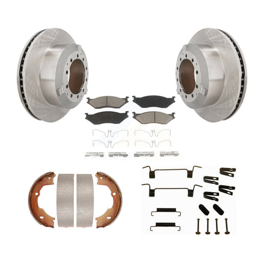 Disc Rotors Ceramic Pads Parking Brake Shoes And Hardware Rear Kit For