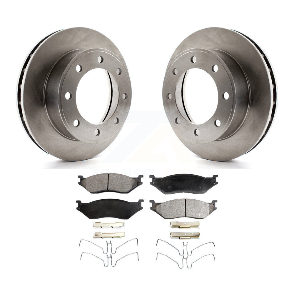 Brake Rotor And Semi-Metallic Pad Front Kit For 1999 Ford F-450 Super Duty F-550