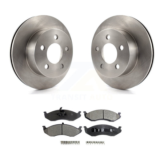 Disc Brake Rotor Semi-Metallic Pad Front Kit For Jeep Wrangler Cherokee Grand TJ