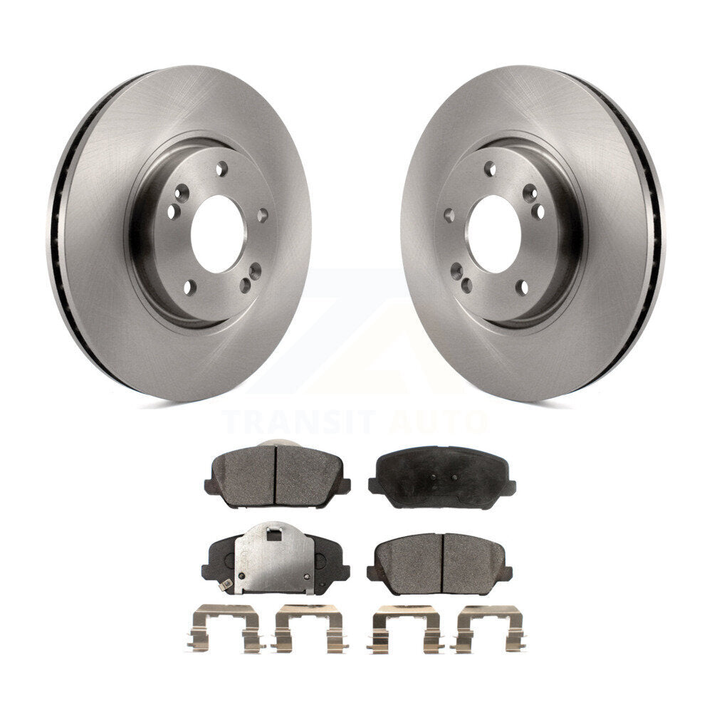 Disc Brake Rotors And Semi-Metallic Pads Front Kit For Kia Forte Forte5 Koup