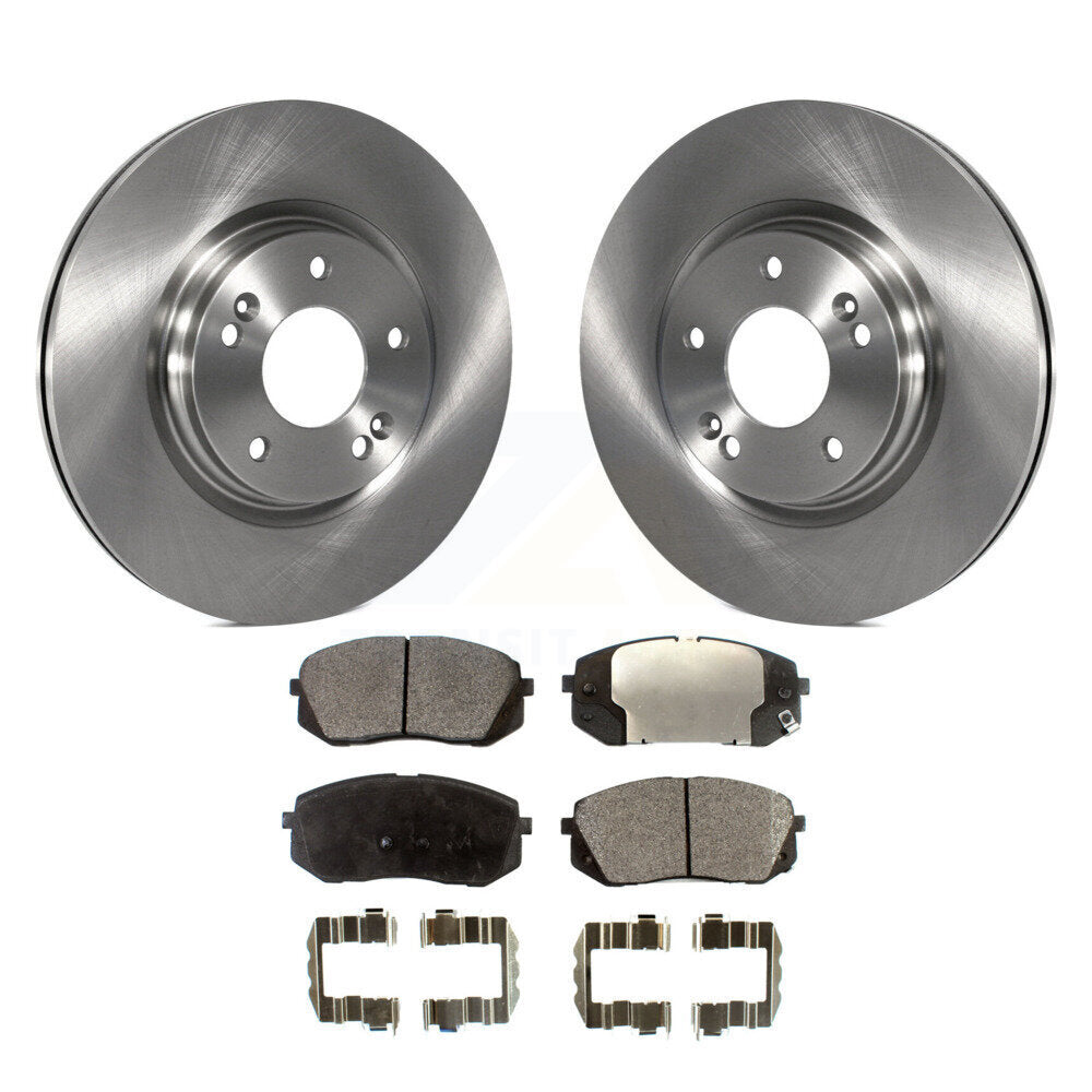 Disc Brake Rotors Semi-Metallic Pad Front Kit For 2015 Hyundai Sonata GAS engine