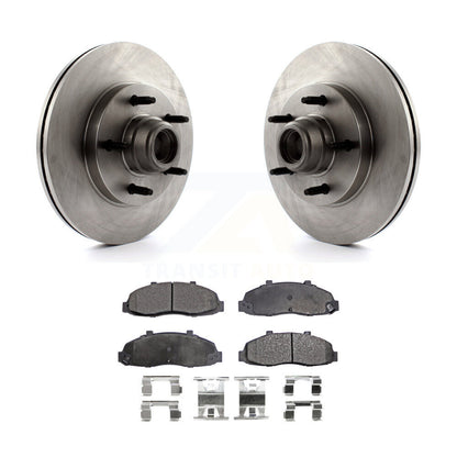 Disc Brake Rotors Hub Assembly And Semi-Metallic Pads Front Kit For Ford F-150