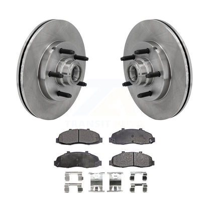Disc Brake Rotor Hub Semi-Metallic Pad Front Kit For 2002-2003 Lincoln Blackwood