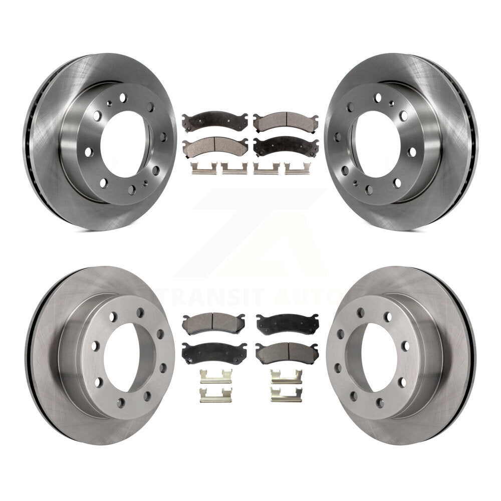 Brake Rotor Semi-Metallic Pad Front Rear Kit For Chevrolet GMC Sierra 2500 HD XL