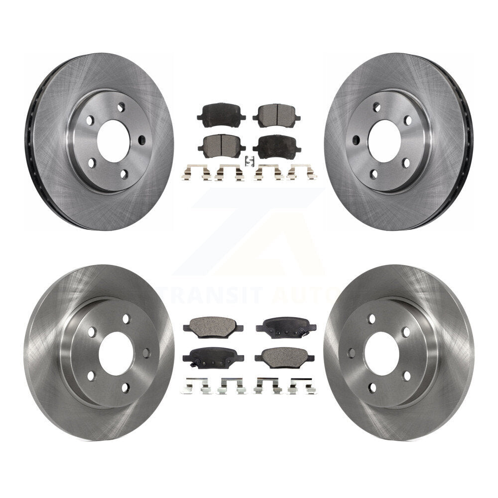 Brake Rotor And Semi-Metallic Pad Front Rear Kit For Chevrolet Malibu Pontiac G6