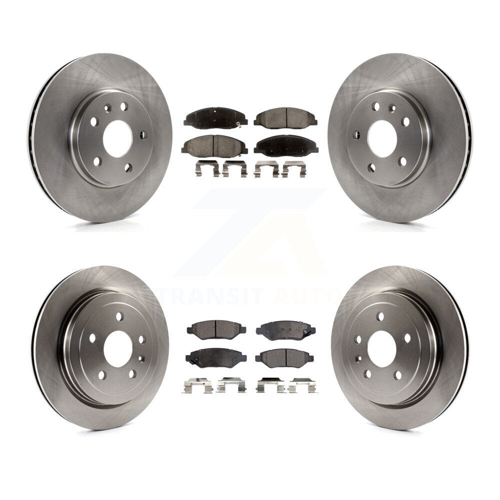 Disc Brake Rotors And Semi-Metallic Pads Front Rear Kit For Cadillac CTS