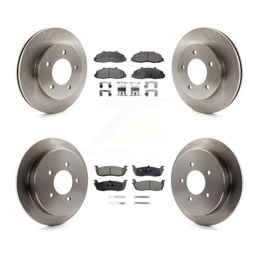 Disc Brake Rotors And Semi-Metallic Pads Front Rear Kit For Ford F-150 4WD