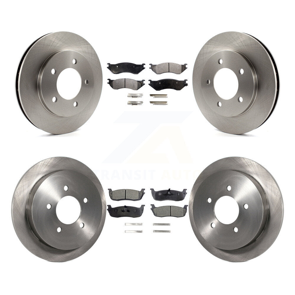 Brake Rotor And Semi-Metallic Pad Front Rear Kit For Ford Expedition Lincoln 4WD