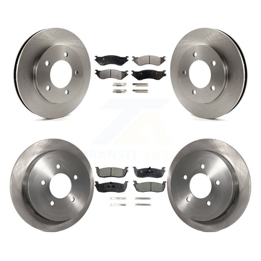 Brake Rotor And Semi-Metallic Pad Front Rear Kit For Ford Expedition Lincoln 4WD