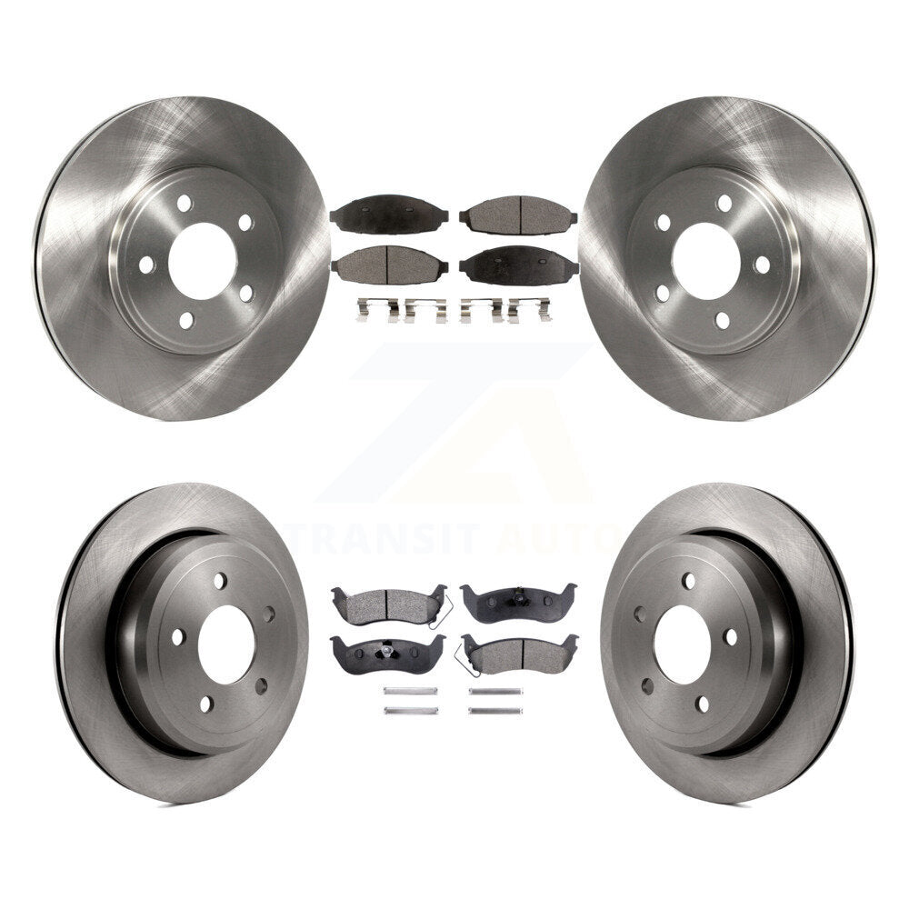 Brake Rotor And Semi-Metallic Pad Front Rear Kit For Ford Crown Victoria Mercury