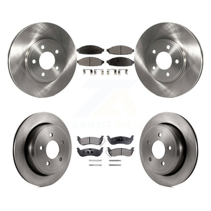 Brake Rotor And Semi-Metallic Pad Front Rear Kit For Ford Crown Victoria Mercury