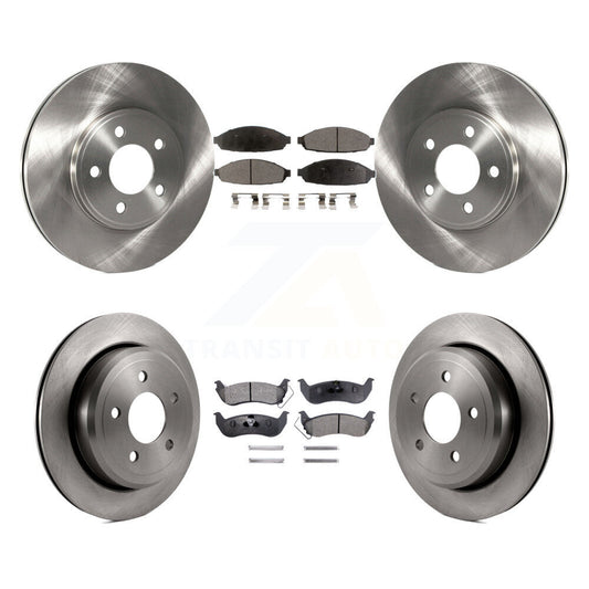 Brake Rotor And Semi-Metallic Pad Front Rear Kit For Ford Crown Victoria Mercury