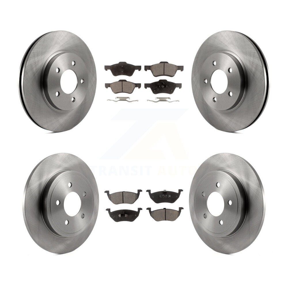 Brake Rotor And Semi-Metallic Pad Front Rear Kit For Ford Escape Mercury Mariner