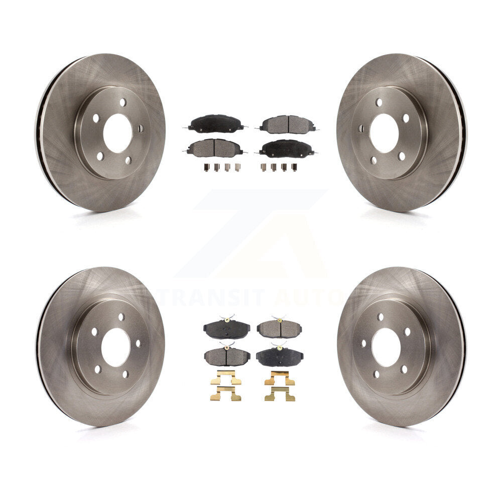 Brake Rotor And Semi-Metallic Pad Front Rear Kit For 2005-2010 Ford Mustang Base