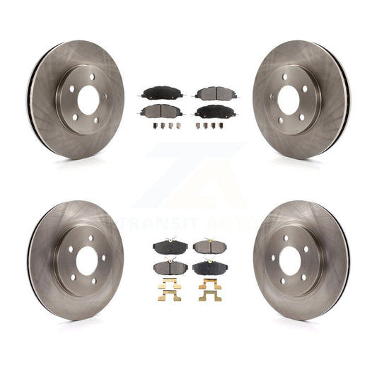 Brake Rotor And Semi-Metallic Pad Front Rear Kit For 2005-2010 Ford Mustang Base