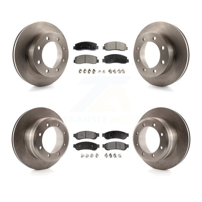 Brake Rotor And Semi-Metallic Pad Front Rear Kit For Ford F-350 Super Duty F-450