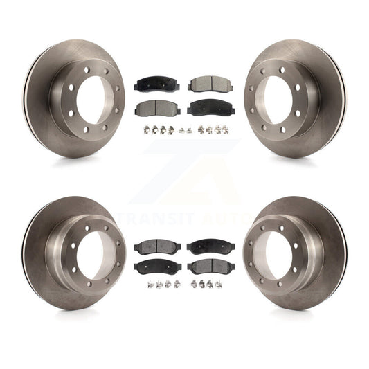 Brake Rotor And Semi-Metallic Pad Front Rear Kit For Ford F-350 Super Duty F-450