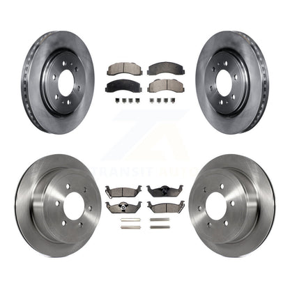Brake Rotors & Semi-Metallic Pad Front Rear Kit For Ford F-150 With 6 Lug Wheels